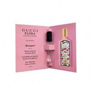 Gucci Floral Perfume Sample with Black and Pink Design